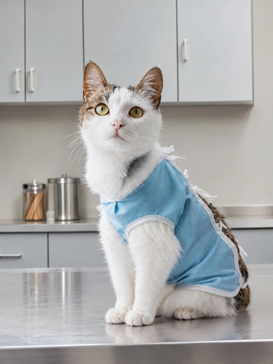 Veterinário examinando um gato durante consulta
